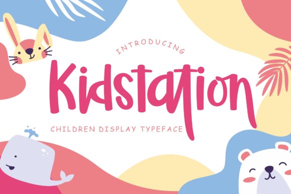 Kidstation Font: A Playful Display Font for Creative Projects